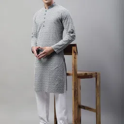 jompers Men Pure Cotton Kurta Churidar Set-picture-21