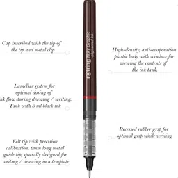 rotring Tikky Graphic 0.1mm 0.3mm 0.5mm Pigment Liner | Black Pigmented Ink | Fibre Tip Fineliner Pen image 2