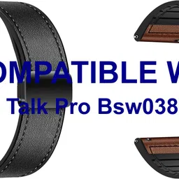 ACM WSM28P22BKBR2664 Pack of 2 Watch Strap Leather Magnetic Silicone 22mm for |Fire-Boltt Talk Pro Bsw038 Smartwatch (Black/Brown) Smart Watch Strap-picture-10