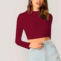 dream beauty fashion Casual Regular Sleeves Solid Women Maroon Top-picture-11
