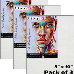artixtra CANVAS BOARD 8 X 10 Cotton Medium Grain Board Canvas (Set of 3)-picture-5