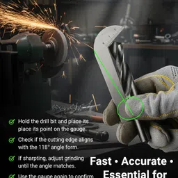 samenx tools Precision Twist Drill Angle Gauge 118° Drill Point Checker Up to 2" Dia Drills Snap Gauge image 4