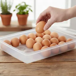 maxtid 24 Grid Hygienic Egg Tray for Safe Storage Plastic Kitchen Trolley-picture-39