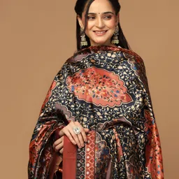 sixsigma Bhagalpuri Silk Printed Maroon Women Dupatta image 4