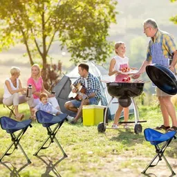 heet Folding Chair Portable Stool Camping& Hiking , Picnic OutdoorStool(Multicolour) Foldable Bone China Inversion Chair image 5