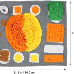 foodie puppies Large Snuffle Mat | Dog Puzzle Toy Foraging Mat and Interactive Toy for Dog/Cat Cotton Chew Toy, Soft Toy For Dog & Cat image 2