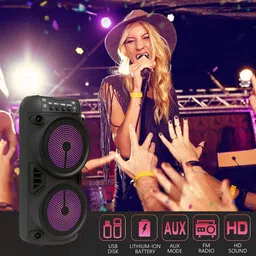 VOIZO Bluetooth Speaker with Built-in Mic | 10m Range, Super Bass, AUX/USB 25 W Bluetooth Party Speaker image 5