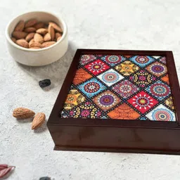 angira handicrafts wooden tray with wooden box AHS-TB00147 Tray image 2
