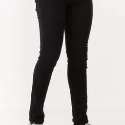 Men Slim Mid Rise Black Jeans-image-9