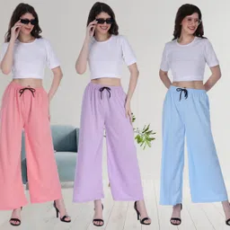 irha Women Regular Fit Multicolor Viscose Rayon Trousers image 4