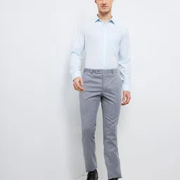 raymond Men Slim Fit Grey Polyester Trousers image 5