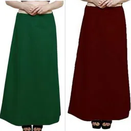 Gugaliya Bottle Green-Maroon Pure Cotton Petticoat-picture-10