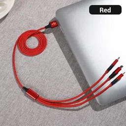 BUFONA 3in1 Multi Charging Cable iOS/Type-C/Android Charger Multiple Pin Charging Cable Charging Pad image 3