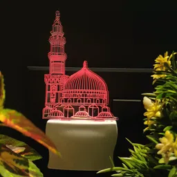 skoal MAKKAH MADINA Acrylic 3D Illusion RGB 7 Colour Changing LED Plug n Play Night Lamp image 4