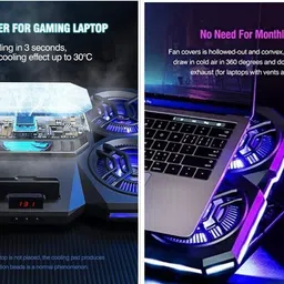 Cubonic H5 Laptop Cooler Thermoelectric Semiconductor|27W| 4-Fan|10 Mode RGB|3 Speed 4 Fan Cooling Pad image 4