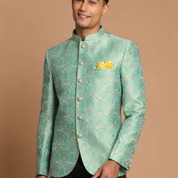 vastramay Men Woven Mandarin Festive Blazer-picture-19