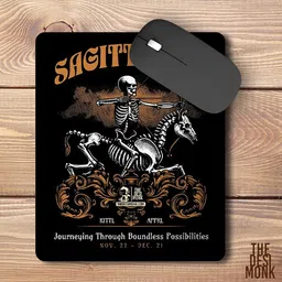 The Desi Monk Zodiac Sagittarious Anti Skid Mouse Pad for Laptops and Computers Non Slip Base Mousepad image 2