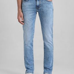 mufti Men Slim Mid Rise Light Blue Jeans-picture-10