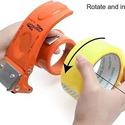 novelty store All Type of Tape White / Orange / Yellow / Roller And Cutter Multicolour Tape Dispenser Cutter (Manual) image 3
