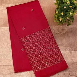 elvora international Unstitched Art Silk Blouse Material Embroidered-picture-43