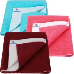 weewish Waterproof, Cotton, Fleece Dry Sheet, Reusable & Washable, (LARGE) - PACK OF 3-picture-33