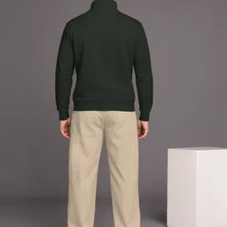 tripr Men Night Suit Set Dark Green, Beige Solid image 2