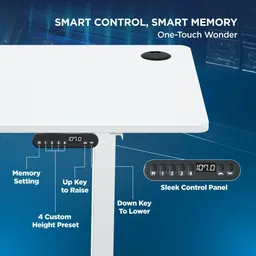the sleep company Adjustable Desk 1600x700x700 | Sit-Stand Ergonomic Table | Engineered Wood Office Table image 4