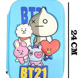 toxen PAPER BEAR POUCH LIGHT BLUE & LIGHT PINK Art EVA Pencil Box image 2