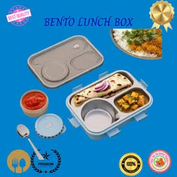 moira international Lunch Box for Kids Compartment Insulated Stainless Steel Tiffin Box for KID_L119 3 Containers Lunch Box image 1