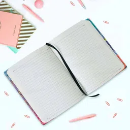 jhingalala Floral Blossom Hard Bound Undated A5 Diary Notebook (20 X 14.5 CM, 80 GSM, 190 Ruled Perforated Pages) Diary for Writing, Gift for Friend, Personal Diary A5 Notebook Ruled 190 Pages image 3