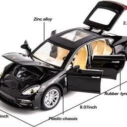 deuson ecom 1:24 Scale Porsche Panamera Diecast Metal Car Pullback Openable Doors Toy Car image 2