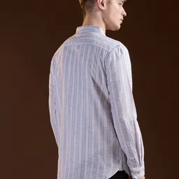 the bear house Men Slim Fit Striped Button Down Collar Casual Shirt image 2