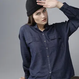 roadster Women Regular Fit Solid Casual Shirt-picture-18