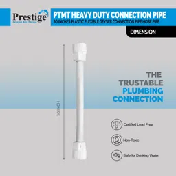 prestige 24inch PTMT Connection-Pipe-set of 4 EXCLUSIVE PREMIUM HEAVY QUALITY CONNECTION PIPE 24 INCH Hose Pipe image 2