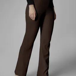 Women Relaxed Brown Corduroy Trousers-image-59