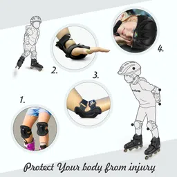 jaspo Tyro Protective Set for Skating, Cycling and Skateboarding Guard for 6-11 years Skating Kit image 3