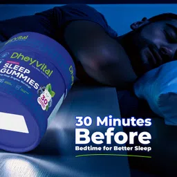 dheyvital Melatonin Sleep Gummies Ashwagandha & Chamomile | Blueberry Flavor | 30 Gummies image 4