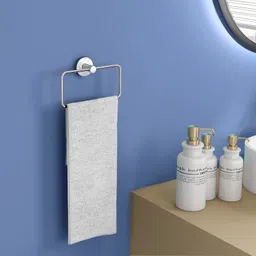 plantex Napkin Holder/Towel Hanger for Bathroom/Towel Ring for Washbasin Silver Towel Holder image 5