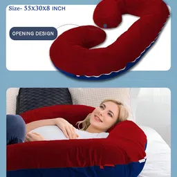 ozly Polyester Fibre, Microfibre Pregnancy Pillow Pack of 1 Solid ultra soft c shaped pillow image 4