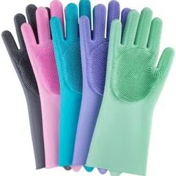 Silicone Dishwashing Gloves Heat Proof Wet and Dry Glove-image-79