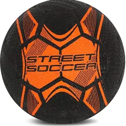 vector x Street Soccer Rubber Moulded Football (Pack of 1, Black, Orange) Football - Size: 5 image 2