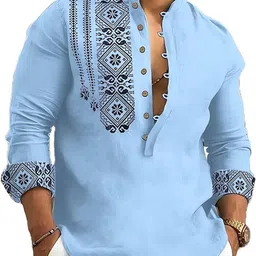 dimmy Men Printed Cotton Blend A-line Kurta-picture-13