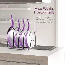 meena enterprises Utensil Kitchen Rack 5-Tier Tawa Pan Holder Taba Tavaa Kitchen Rack Stand – Vertical & Horizontal Use Iron image 5