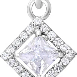 Femme Jam Precious CZ Square Border PC Princess White Gold Precious Necklace image 3