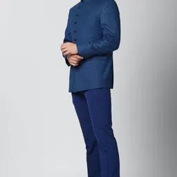 peter england Men Single Breasted Textured Suit image 3