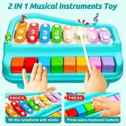 little finds Melodious Musical Xylophone Piano Toy 8 Multicolored Keyboard Piano for Toddlers image 2