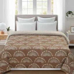 Florida 180 GSM Floral Reversible All Season AC Comforter / Blanket / Quilt (Brown, 220x240 CM)-picture-34