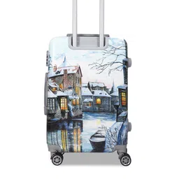 Polo Class Set Of 2 White & Blue Printed Hard-Sided Trolley Suitcases image 3