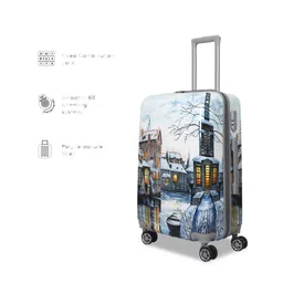 Polo Class Set Of 2 White & Blue Printed Hard-Sided Trolley Suitcases image 5