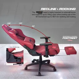 drogo Multi-Purpose Ergonomic Gaming Chair with 7Way Adjustable Seat Head USB Massager Gaming Chair image 3